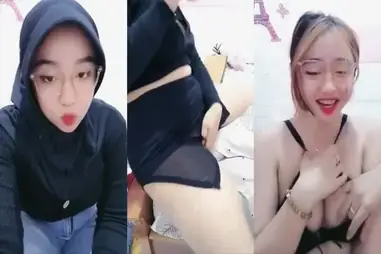 Ukhti Hijab Hitam Live Temaram Memek Becek